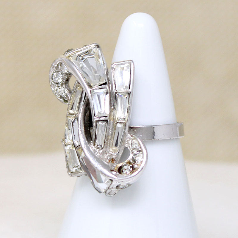 Sparkling Swirl Rhinestone Cocktail Ring by Bogoff