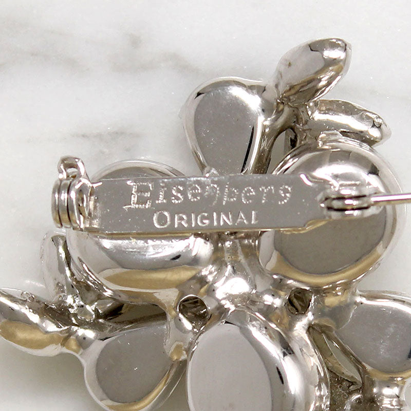 Bright Crystal Blossom Brooch Signed Eisenberg Original