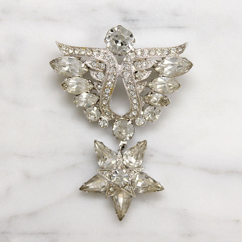 World War II Era Wings & Stars Brooch by Eisenberg