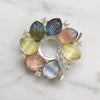 Iridescent Pastel Art Glass Circle Brooch by Lisner