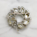 Iridescent Pastel Art Glass Circle Brooch by Lisner