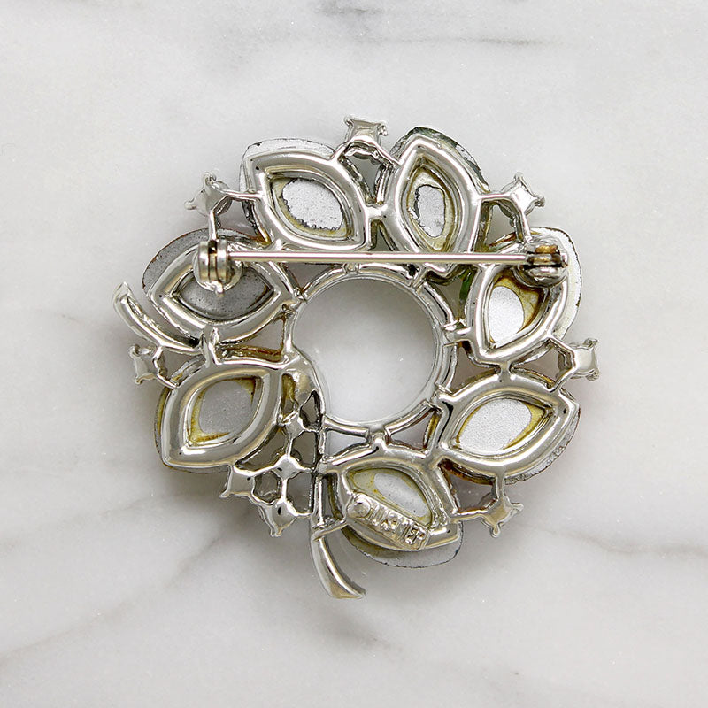 Iridescent Pastel Art Glass Circle Brooch by Lisner
