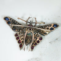 Glorious Antique Gem-Covered Butterfly Brooch