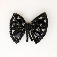 Creepy & Kooky Black Glass Brow Brooch by Weiss