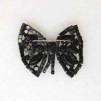 Creepy & Kooky Black Glass Brow Brooch by Weiss