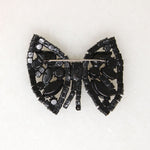 Creepy & Kooky Black Glass Brow Brooch by Weiss