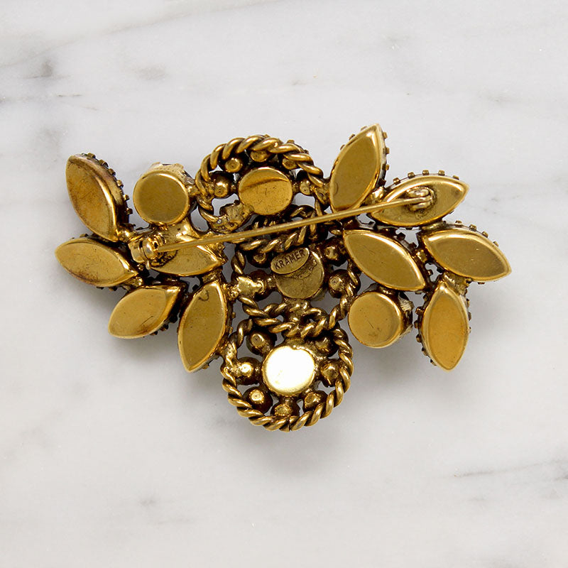 Periwinkle-Blue Rhinestone Brooch by Kramer