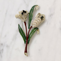 Tremblant Enamel & Rhinestone Nosegay Brooch by Coro