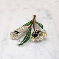 Tremblant Enamel & Rhinestone Nosegay Brooch by Coro