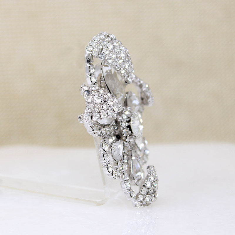 Stylized Iris Rhinestone Brooch by Kramer
