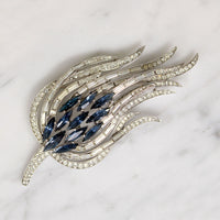 superb Crown Trifari peacock feather brooch