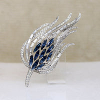 superb Crown Trifari peacock feather brooch