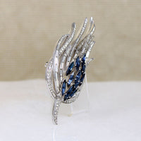superb Crown Trifari peacock feather brooch