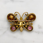 Cheerful Pastel Rhinestone Butterfly Brooch by Weiss