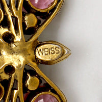 Cheerful Pastel Rhinestone Butterfly Brooch by Weiss