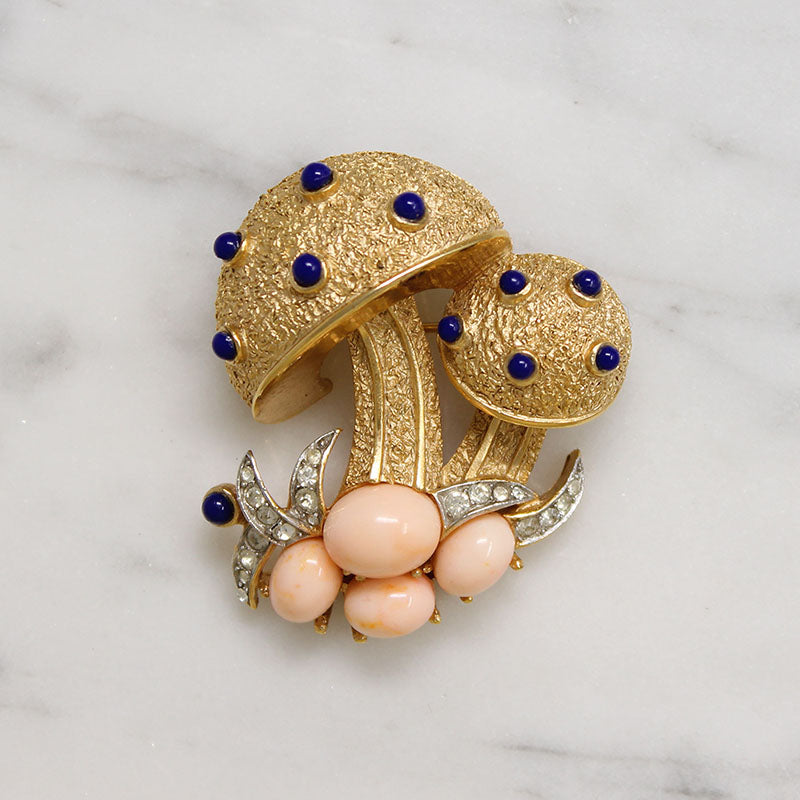 Fanciful Mushroom Brooch by Trifari
