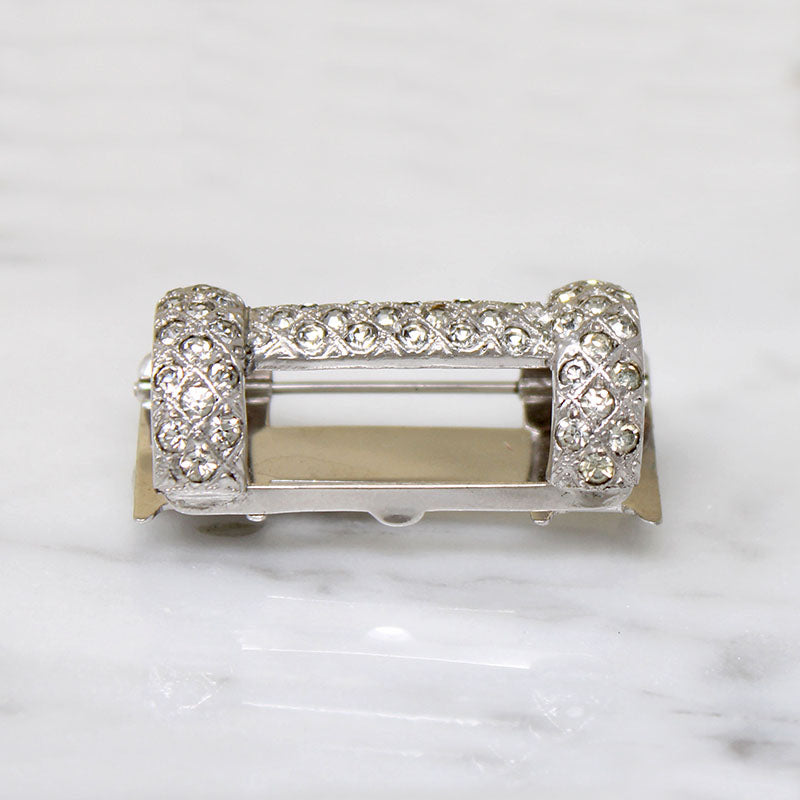 Clever Art Deco Posy Holder Brooch
