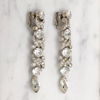 Long Art Deco Crystal Drop Earrings by Eisenberg