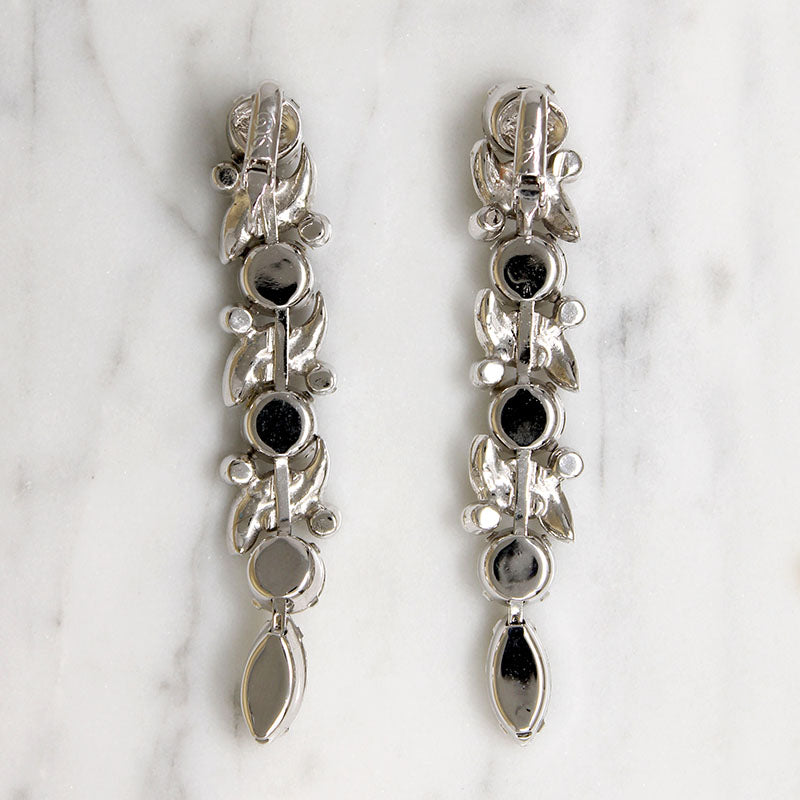 Long Art Deco Crystal Drop Earrings by Eisenberg