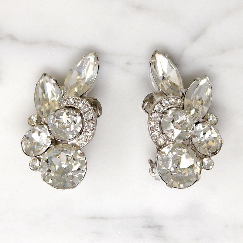 Sparkling Sprays of Swarovski Crystal Earrings by Eisenberg