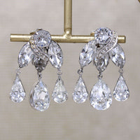 Glamorous Rhinestone Chandelier Earrings by Weiss