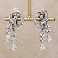 Delicate Dangles White Rhinestone Earrings by Pennino