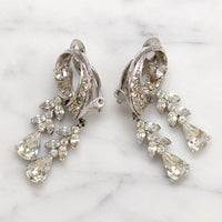 Delicate Dangles White Rhinestone Earrings by Pennino