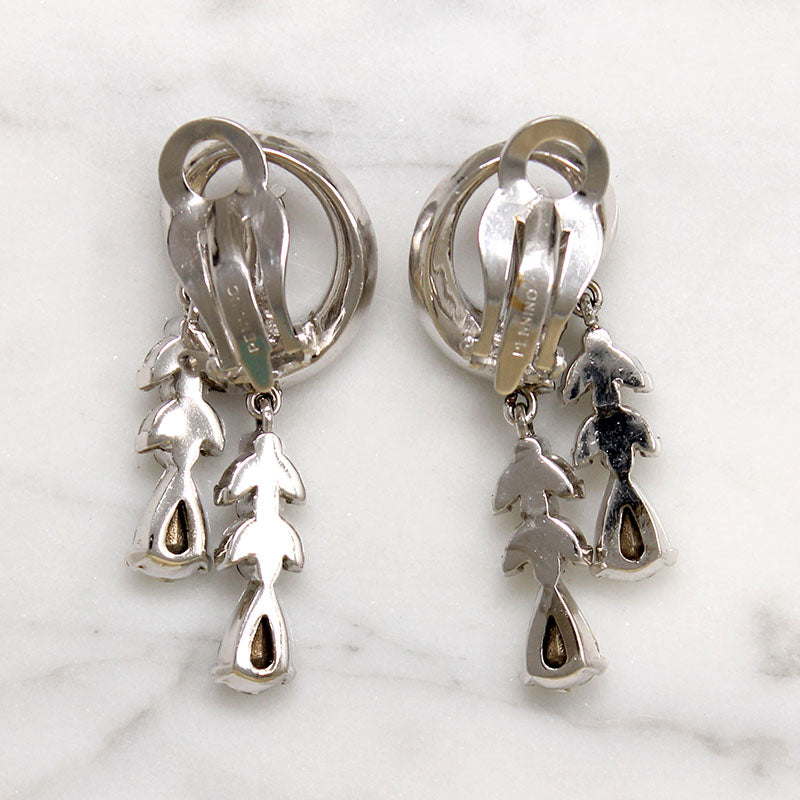 Delicate Dangles White Rhinestone Earrings by Pennino