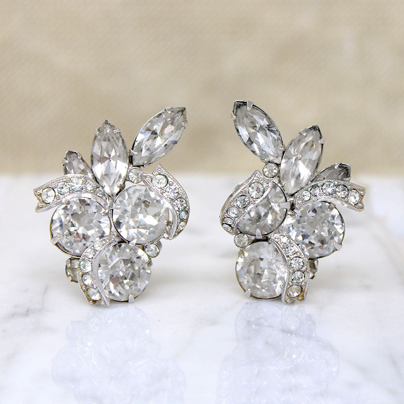 Clustered Crystal Flourish Earrings by Eisenberg
