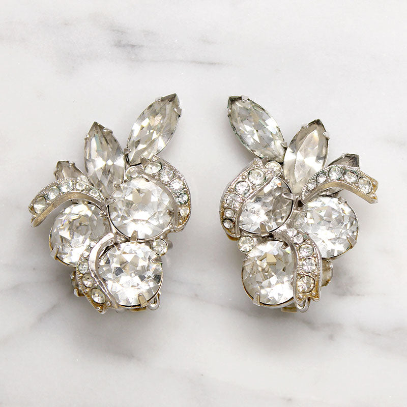 Clustered Crystal Flourish Earrings by Eisenberg