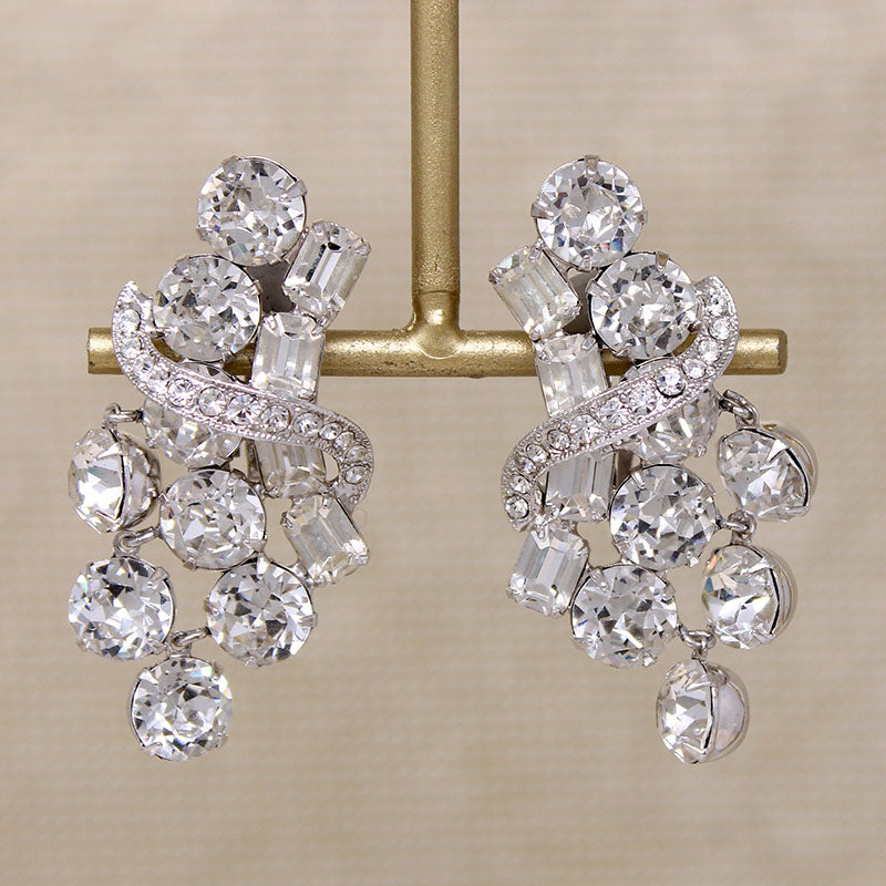 Dramatic Crystal Cluster Earrings by Eisenberg