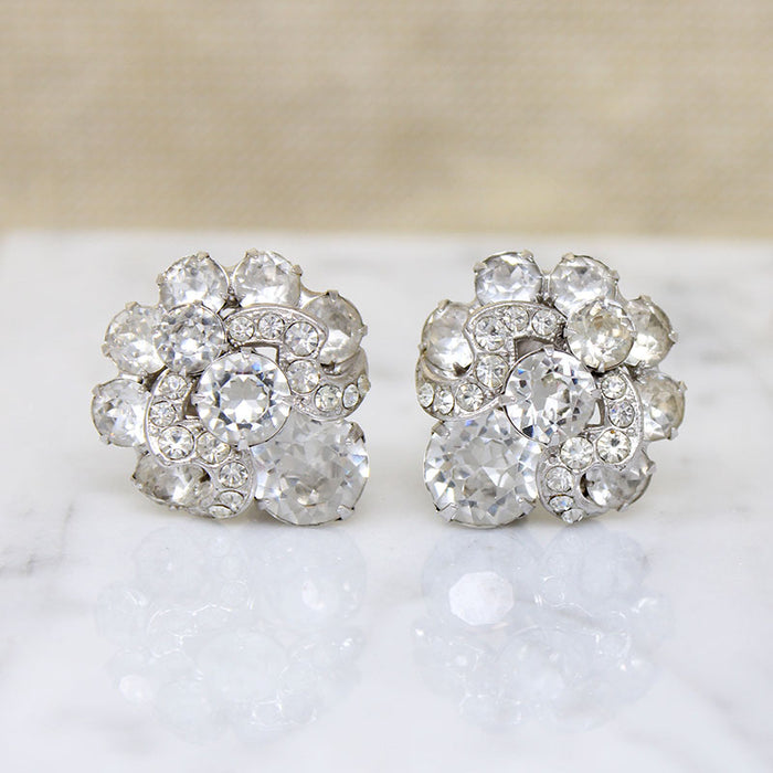 Bright Crystal Button Earrings by Eisenberg