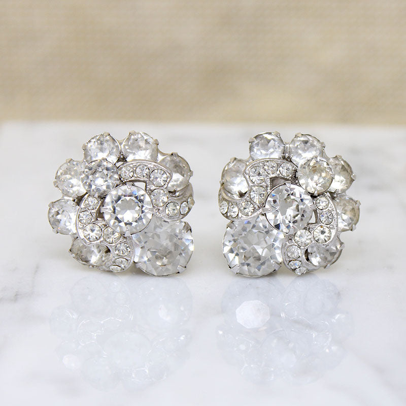 Bright Crystal Button Earrings by Eisenberg