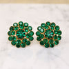 Brilliant Green Rhinestone Cluster Earrings by Juliana