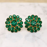 Brilliant Green Rhinestone Cluster Earrings by Juliana