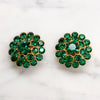 Brilliant Green Rhinestone Cluster Earrings by Juliana