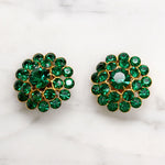 Brilliant Green Rhinestone Cluster Earrings by Juliana
