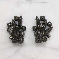 Electric Blue Rhinestone Earrings by Sherman