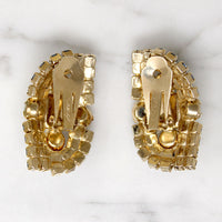 Fetching Blue & Yellow Rhinestone Hattie Carnegie Earrings