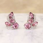 Pretty Pink & White Crystal Earrings by Eisenberg