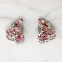 Pretty Pink & White Crystal Earrings by Eisenberg