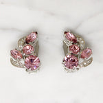 Pretty Pink & White Crystal Earrings by Eisenberg