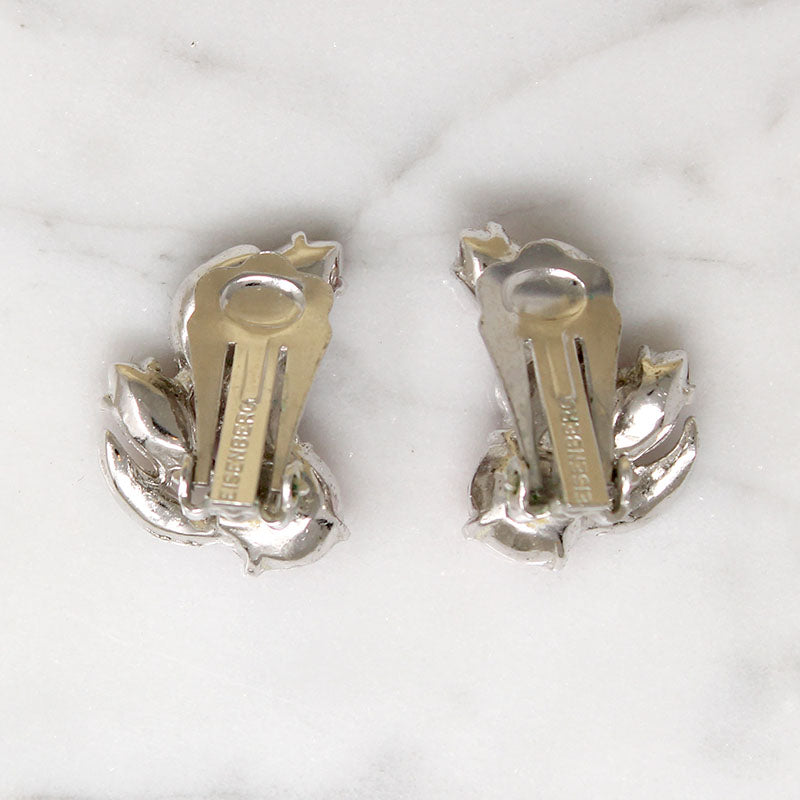 Pretty Pink & White Crystal Earrings by Eisenberg
