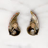 Faux Coral & Sterling Scimitar Earrings by Boucher