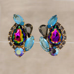 Dramatic Watermelon Rhinestone Earrings by Juliana