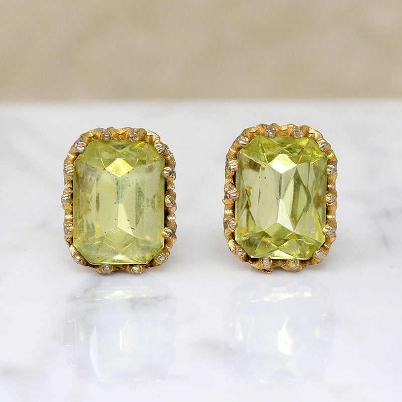 Faux Citrine Clip-On Earrings