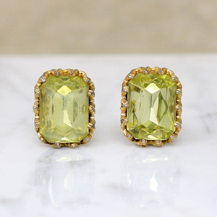 Faux Citrine Clip-On Earrings
