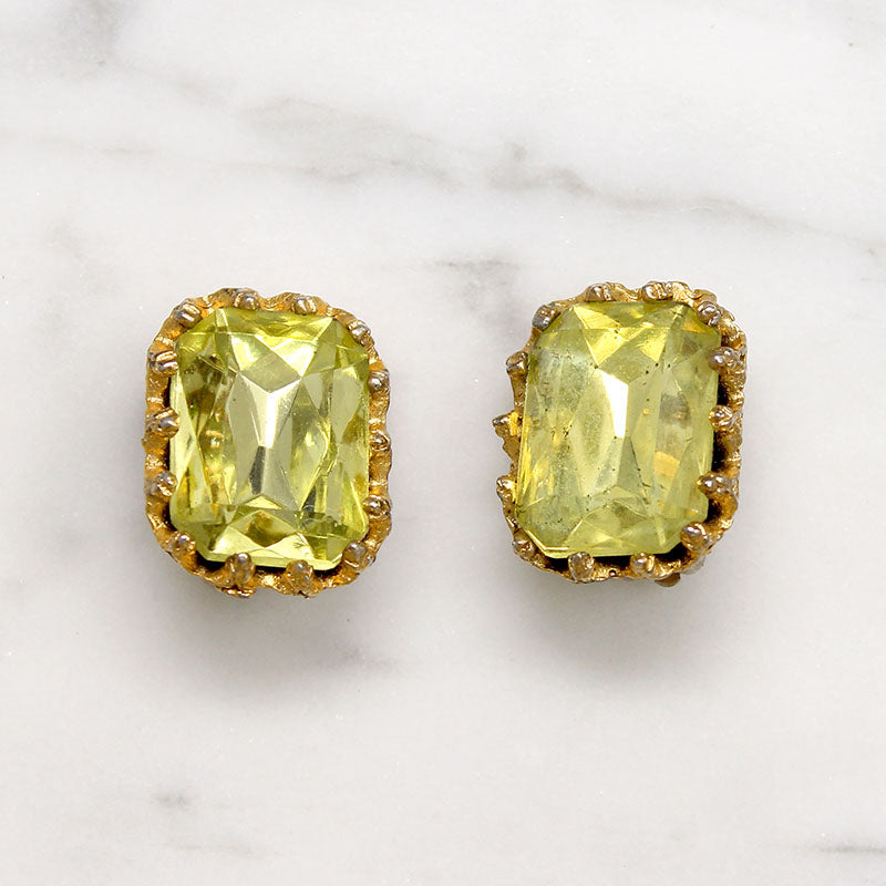 Faux Citrine Clip-On Earrings