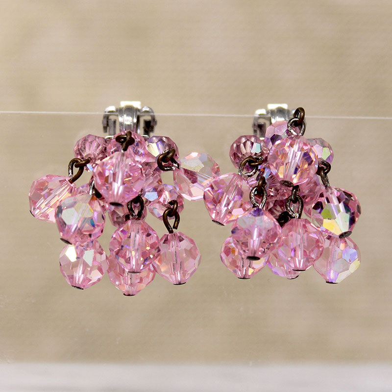 Pretty Pink Bead Cluster Earrings by Laguna