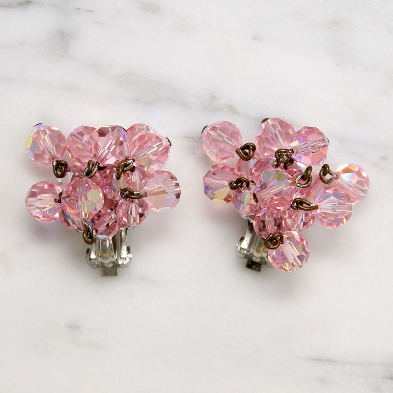 Pretty Pink Bead Cluster Earrings by Laguna